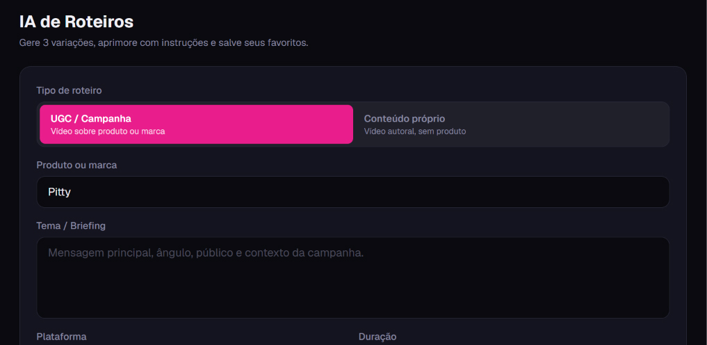 POPline Creators tem ferramenta de IA de roteiros